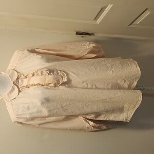 Marie Louise De Monterey Volant Pale Pink Blouse M Peter Pan Collar Shirt